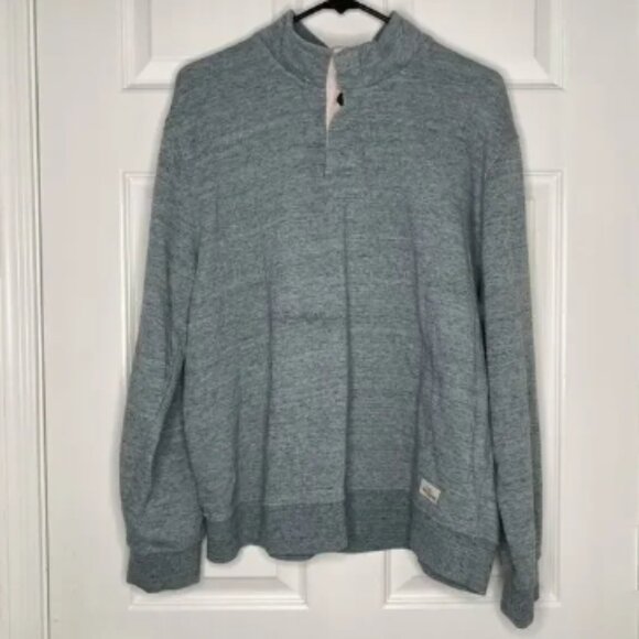 SKECHERS Mens Sweatshirt Henley Pullover Mock Neck Sweater Top Blue Size XL - Picture 1 of 6